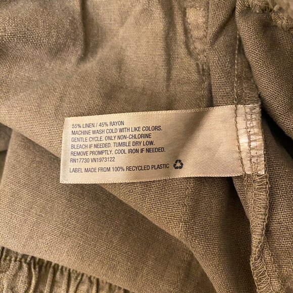 Excellent Universal Thread White Linen Blend Shorts Elastic Waist Size Small - Picture 5 of 5